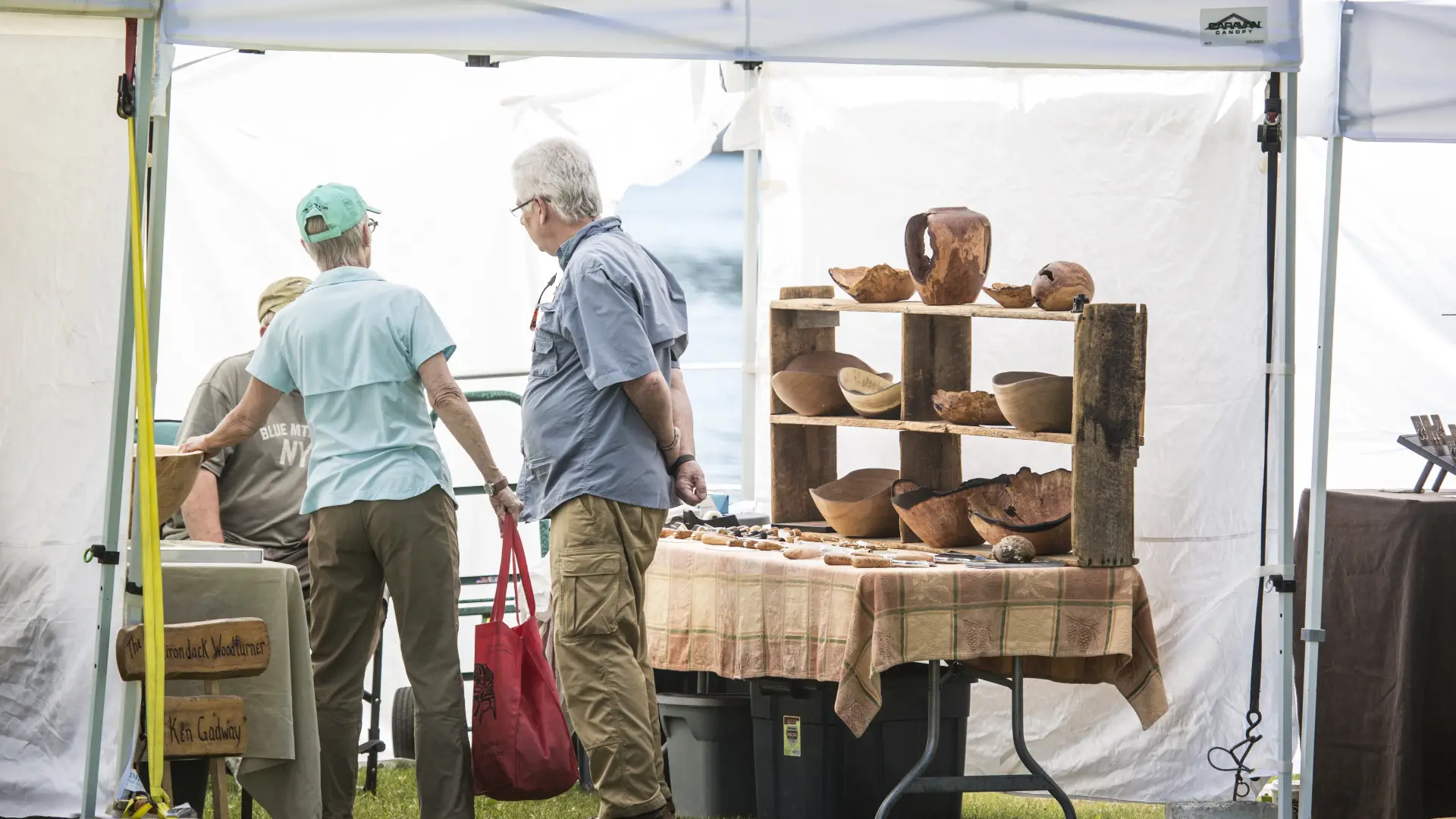 Local artisans set up booths and will tell you about their work.