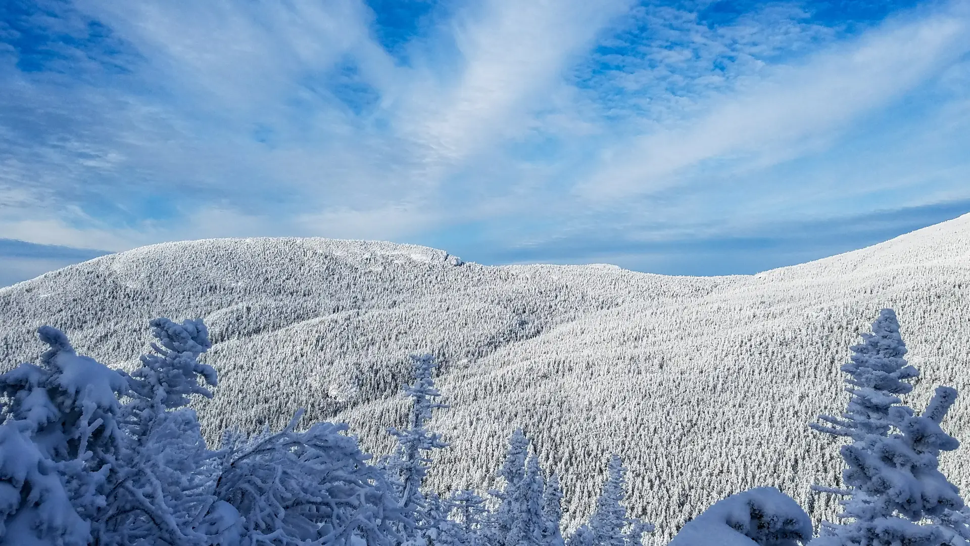 A view of snow-covered peaks