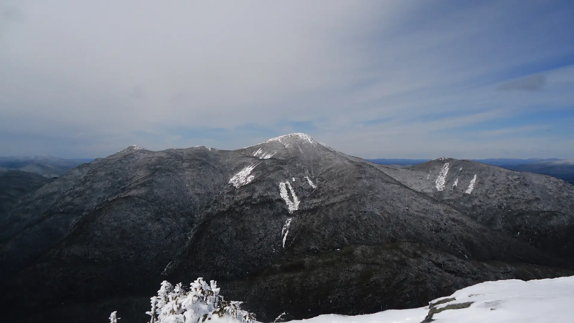 A snowy mountain view