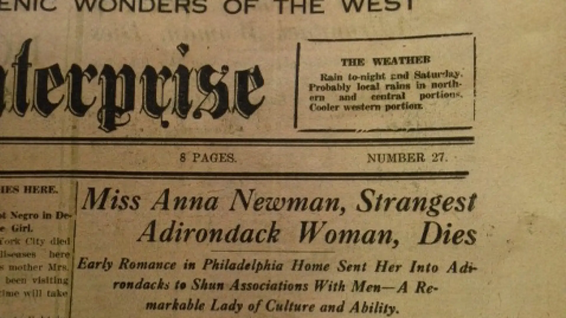Anna's obituary in the Adirondack Daily Enterprise