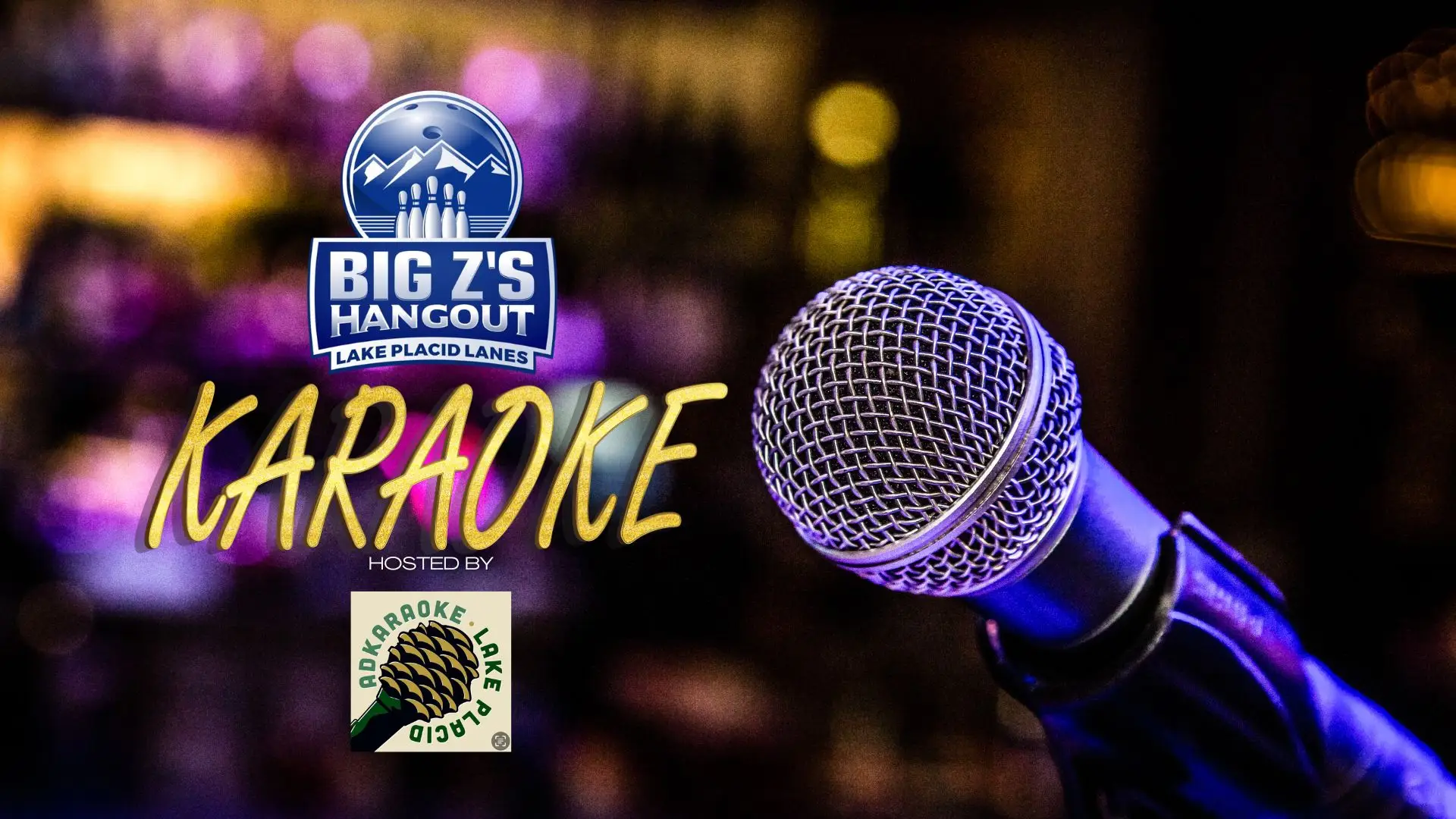 Karaoke night header image with Big Z's logo