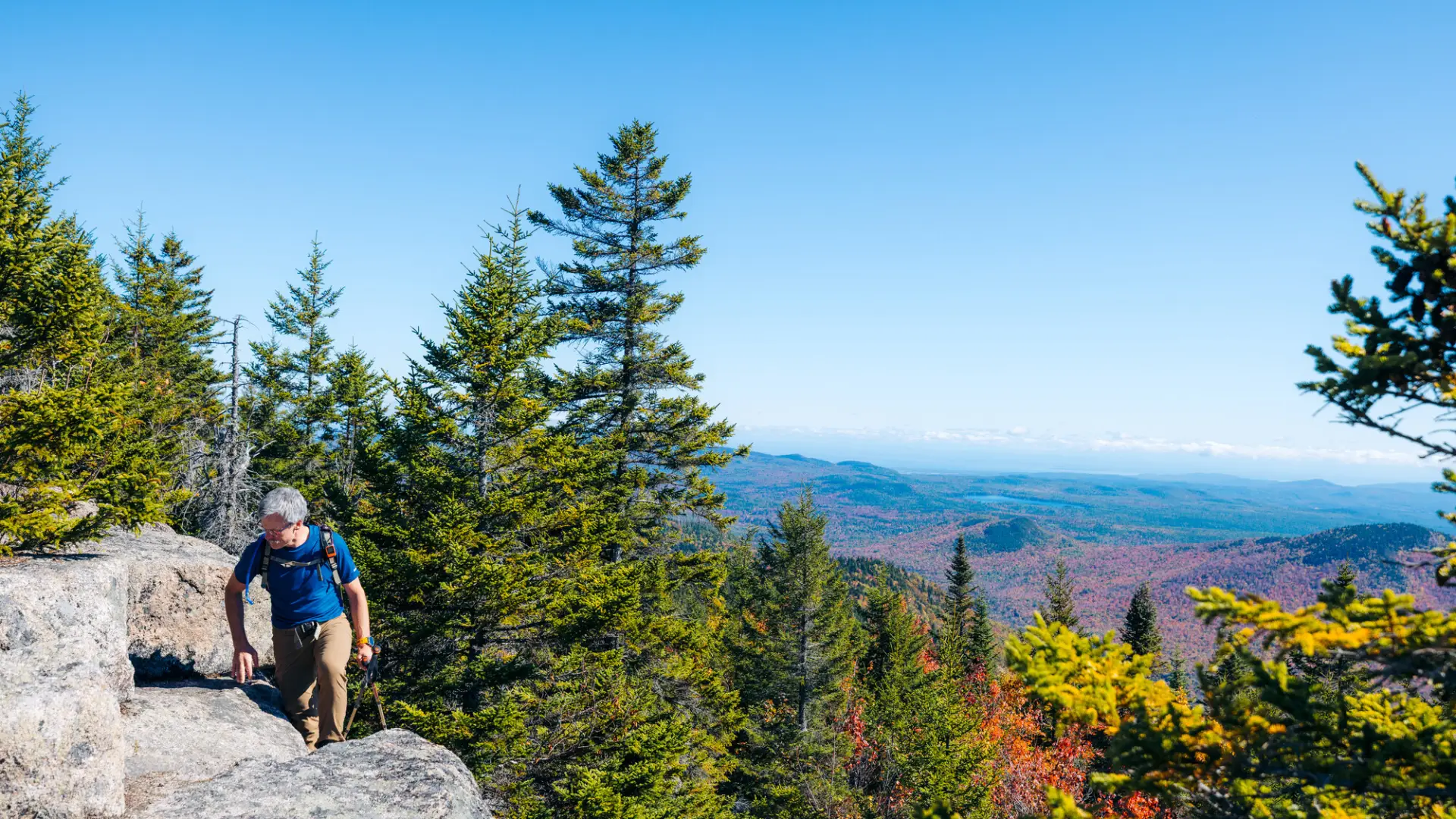 A hiker on Catamount.