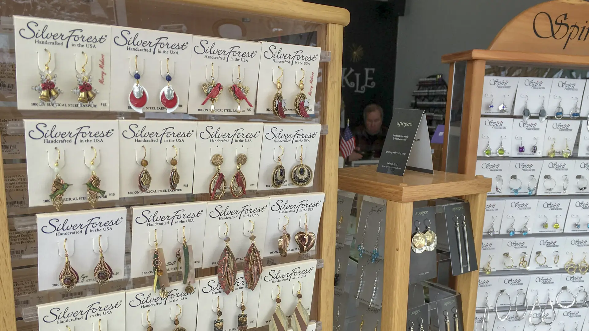 Earrings handing in Sparkle Store