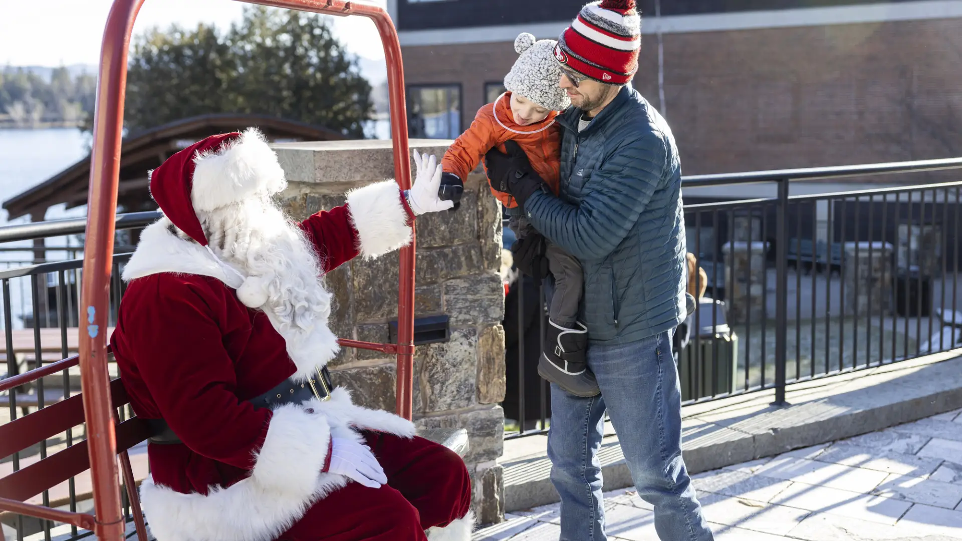Santa in Lake Placid for the holidays.
