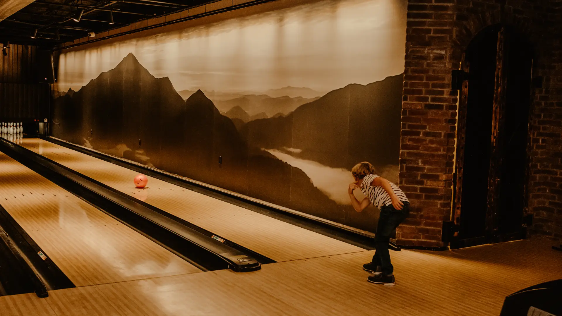 A young man gears up for a strike.