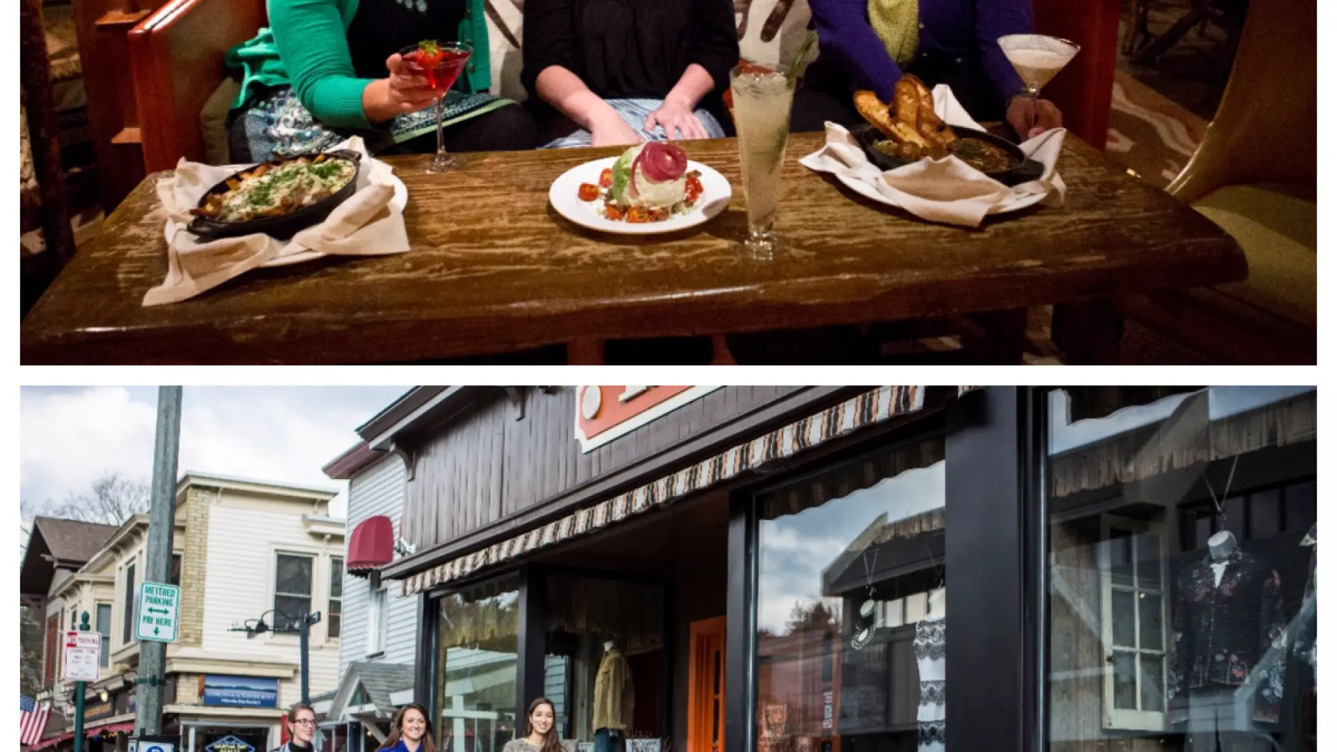 Indulge in unique Adirondack dining, or shop Main Street.