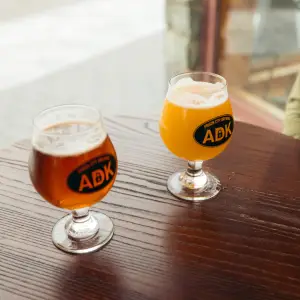 Two Adirondack beers at a brewery.