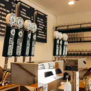 Tap handles at Prison City Brewing