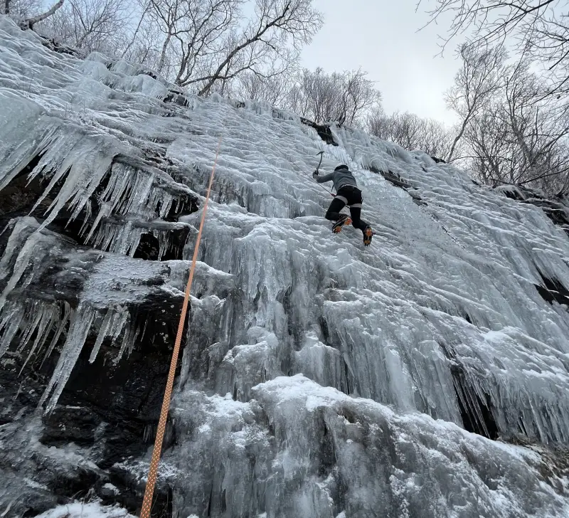 Group of back country skiiers take a break