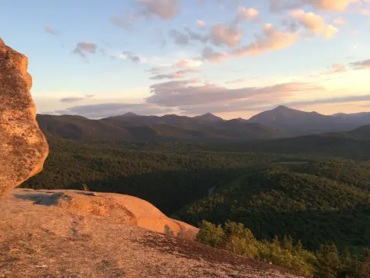 A sunset view from Pitchoff Mountain.