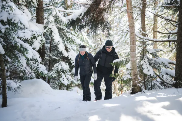 Winter hiking in Lake Placid.