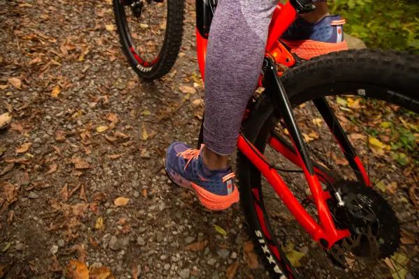 A close up of a biker's bike