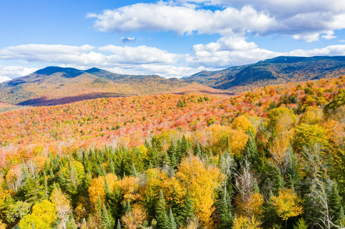 Fall scenery of mountains.