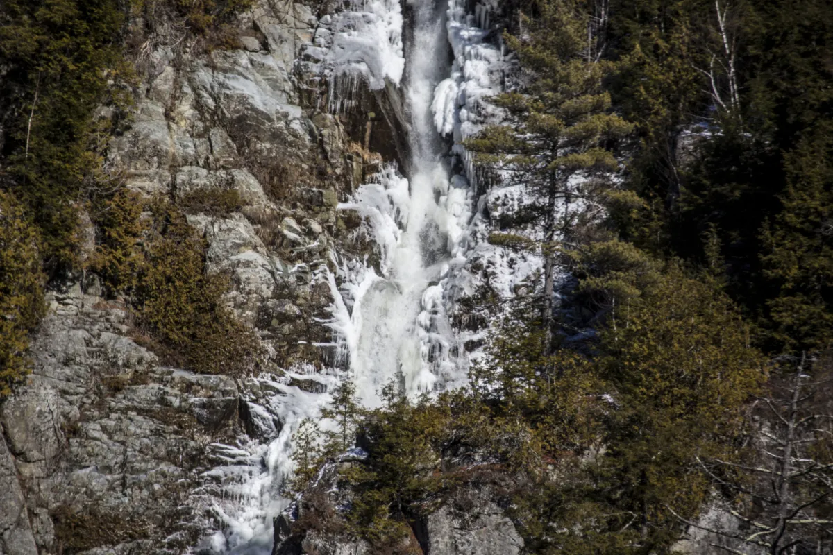 Roaring Brook Falls in the early spring.