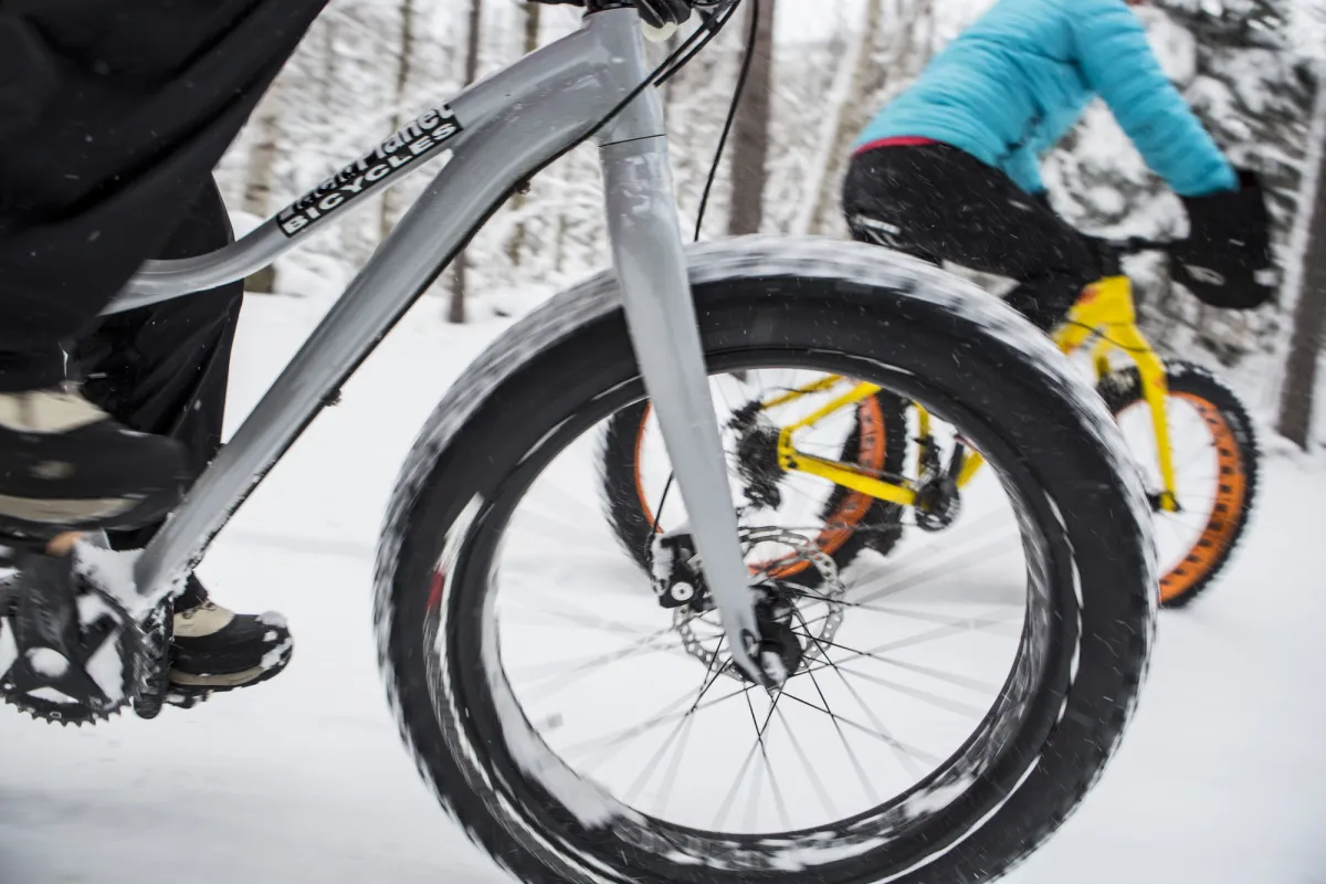 Close up of a fat tire bike