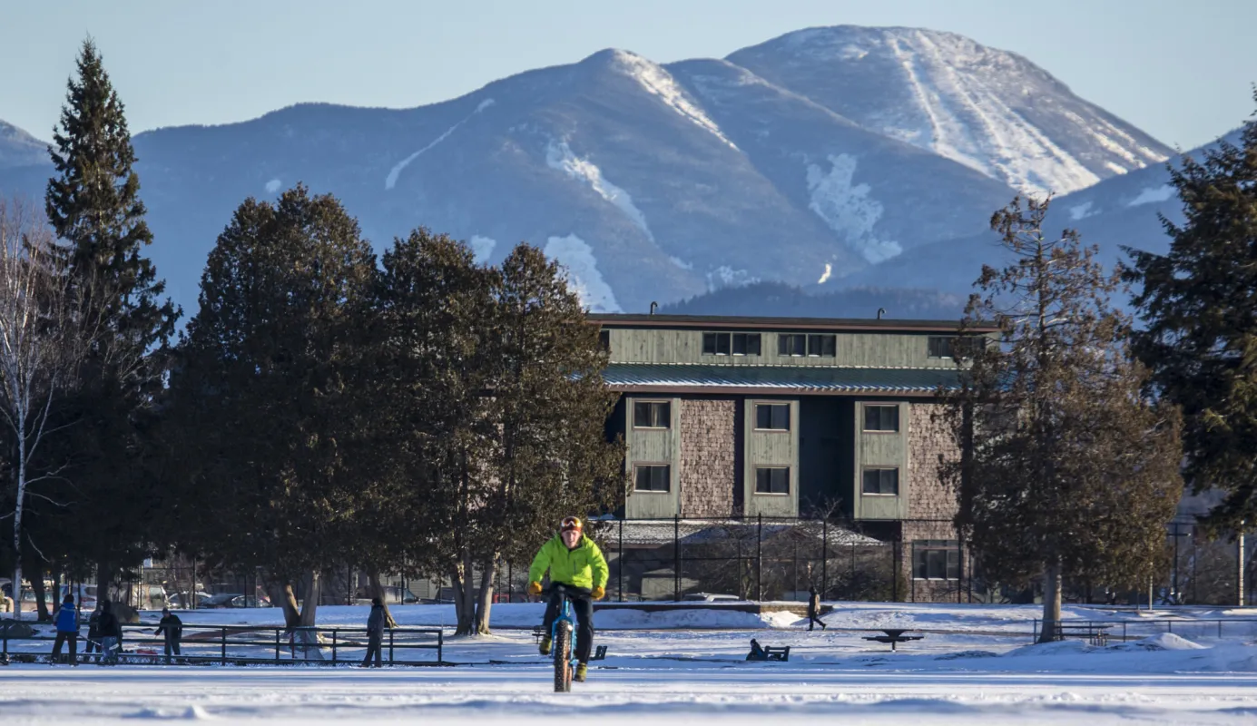 Fat biking on Mirror Lake