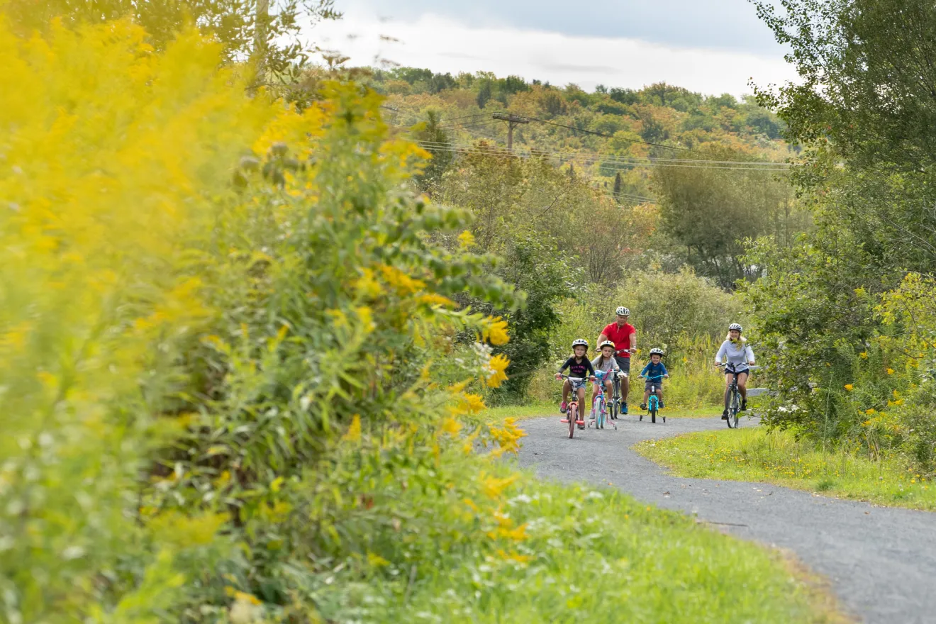 Biking the Rail Trail in the spring.