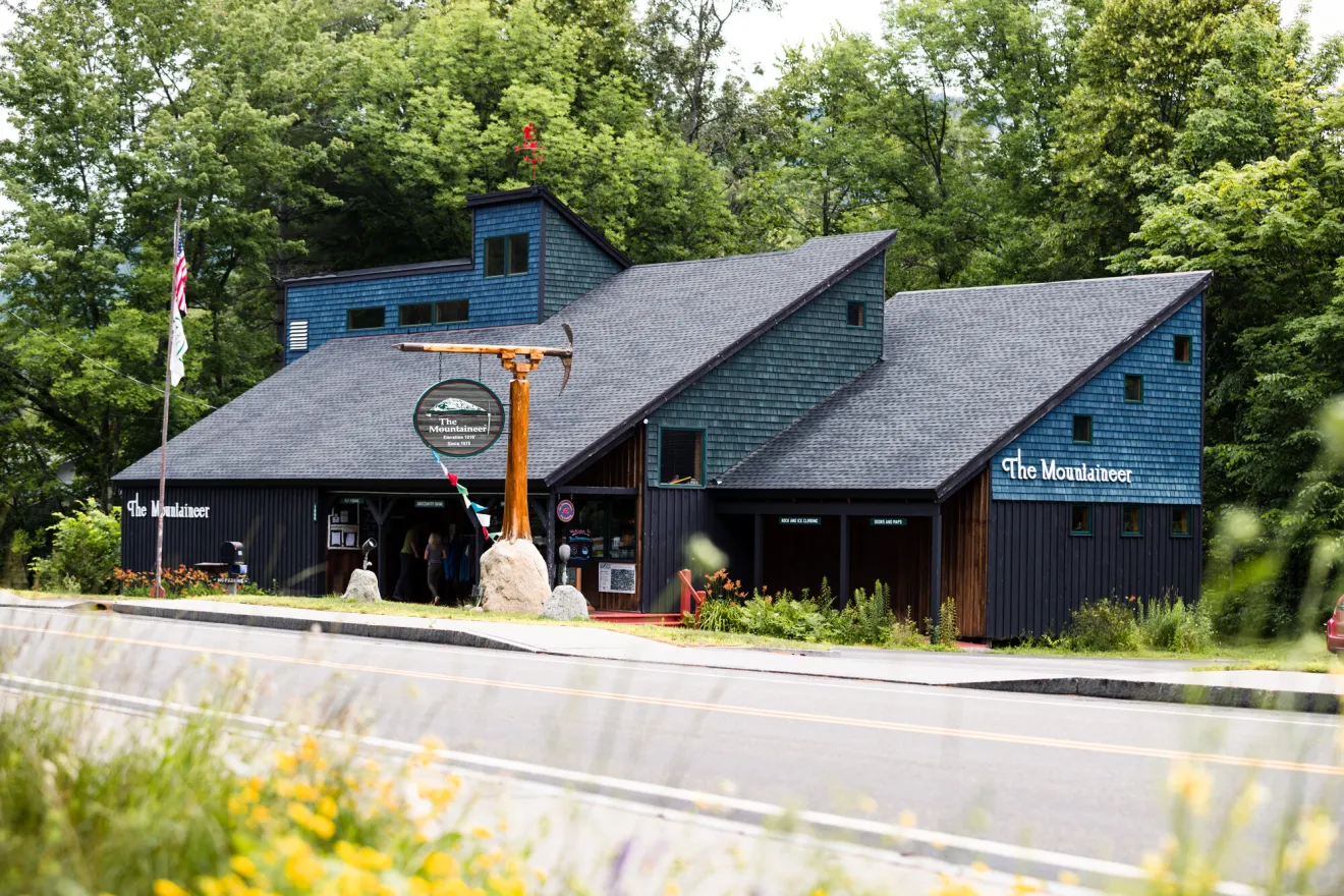 The Mountaineer outdoor gear store during summer.