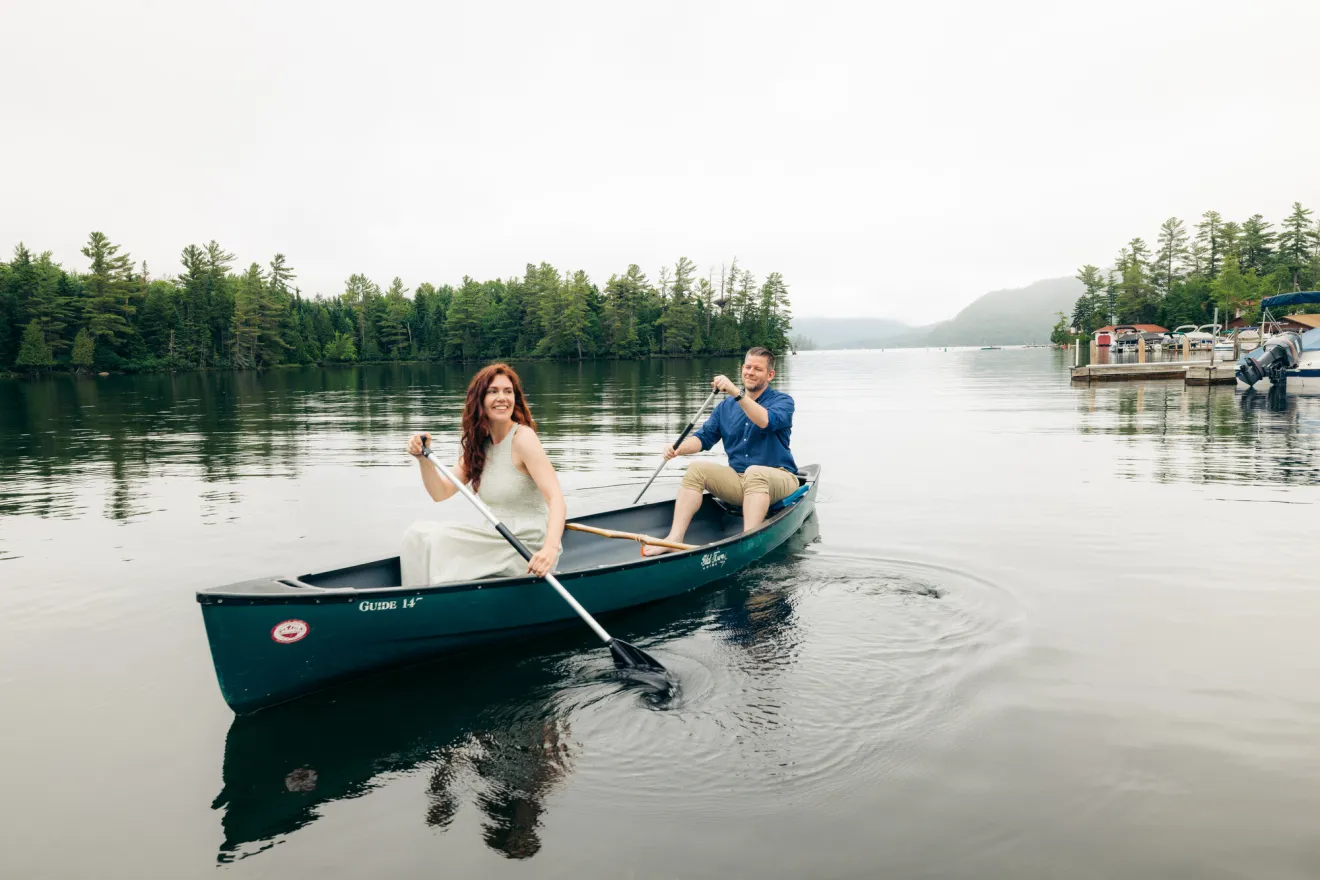 Paddling in the summer.