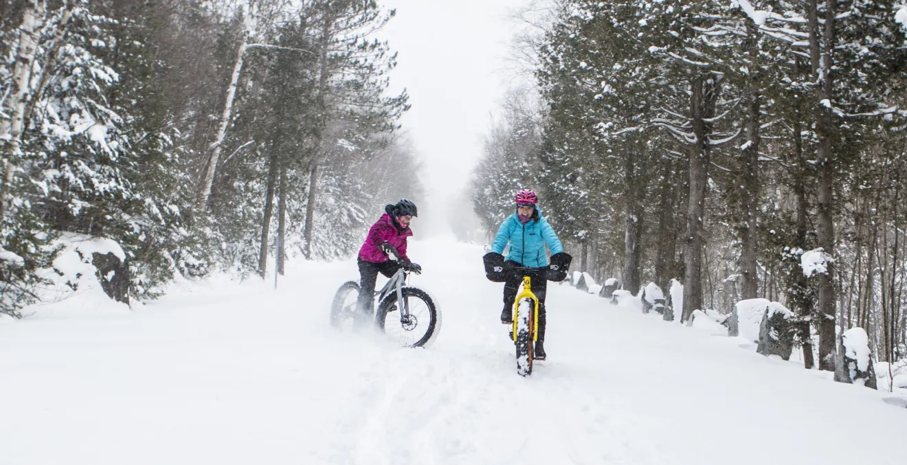 Fat tire biking on the Adirondack Rail Trail.