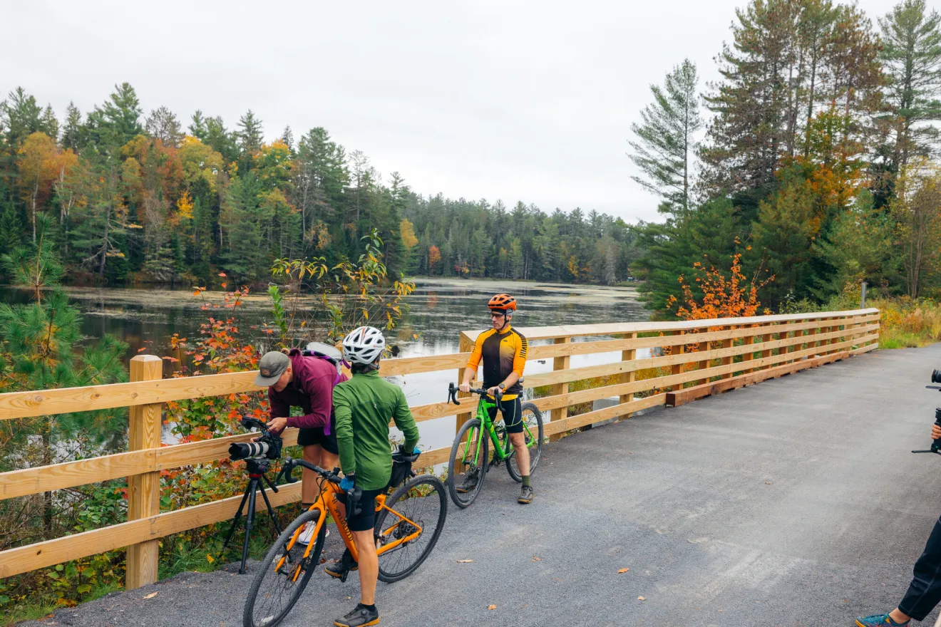 Fall bikers on the Rail Trail.