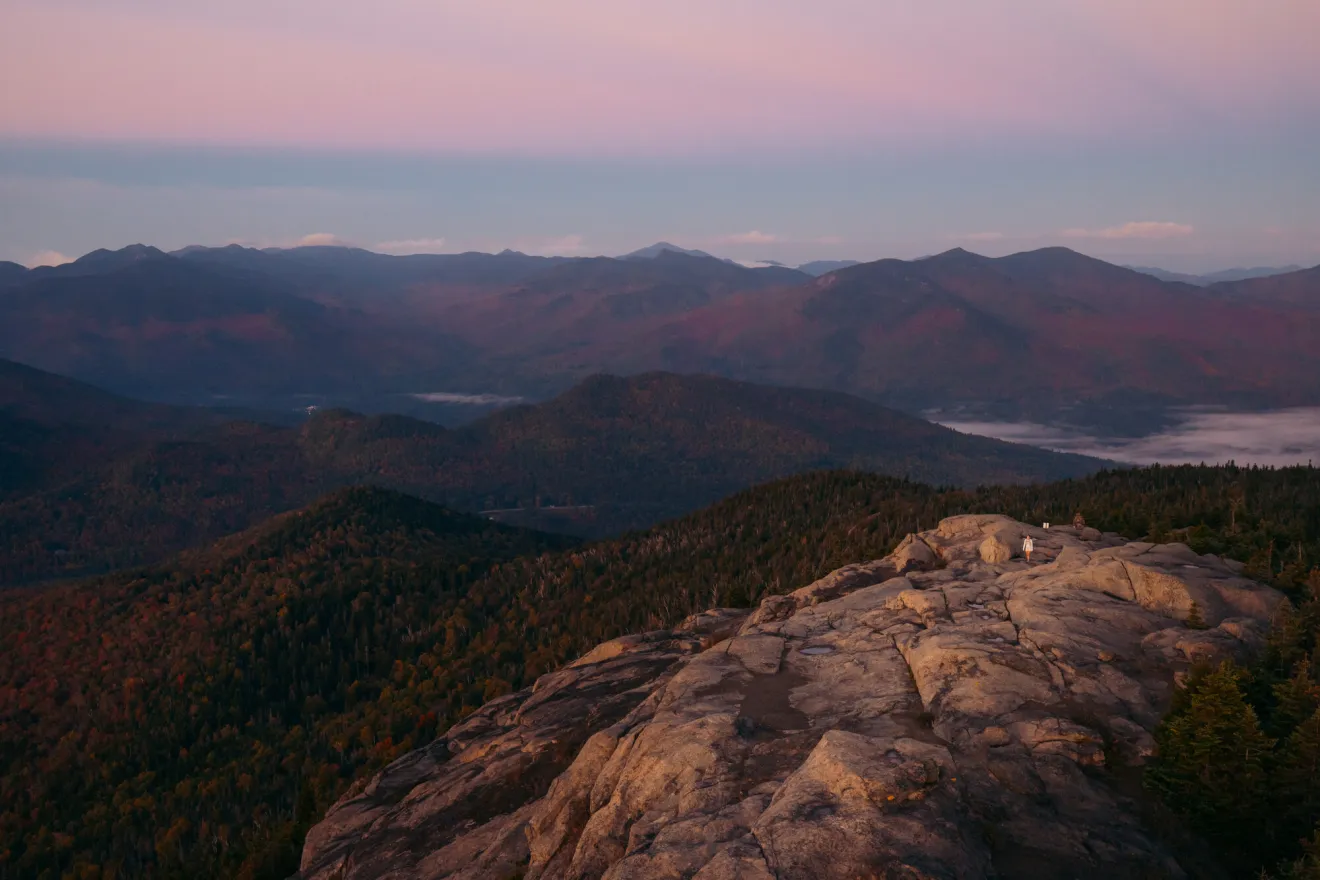 The summit of Hurricane Mountain in the fall.