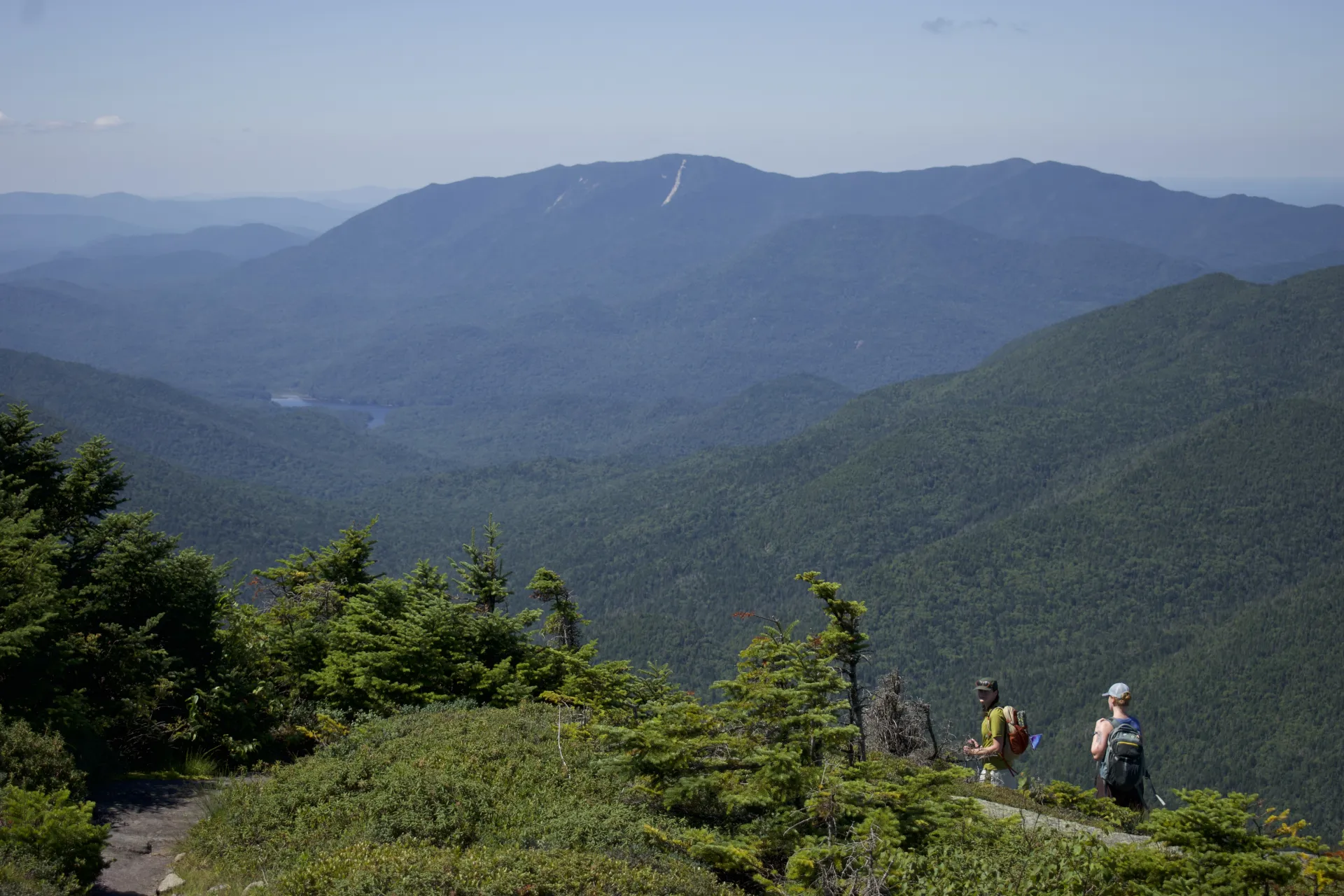 Hikers on Mount Colden