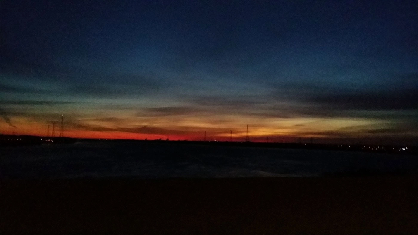 sunrise on the way to the airport in montreal