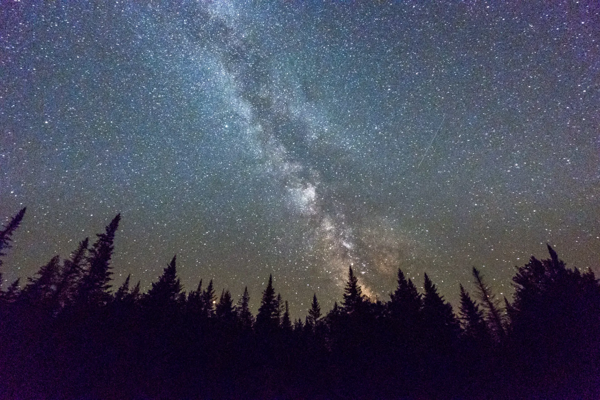 A starry night sky in the Adirondacks.