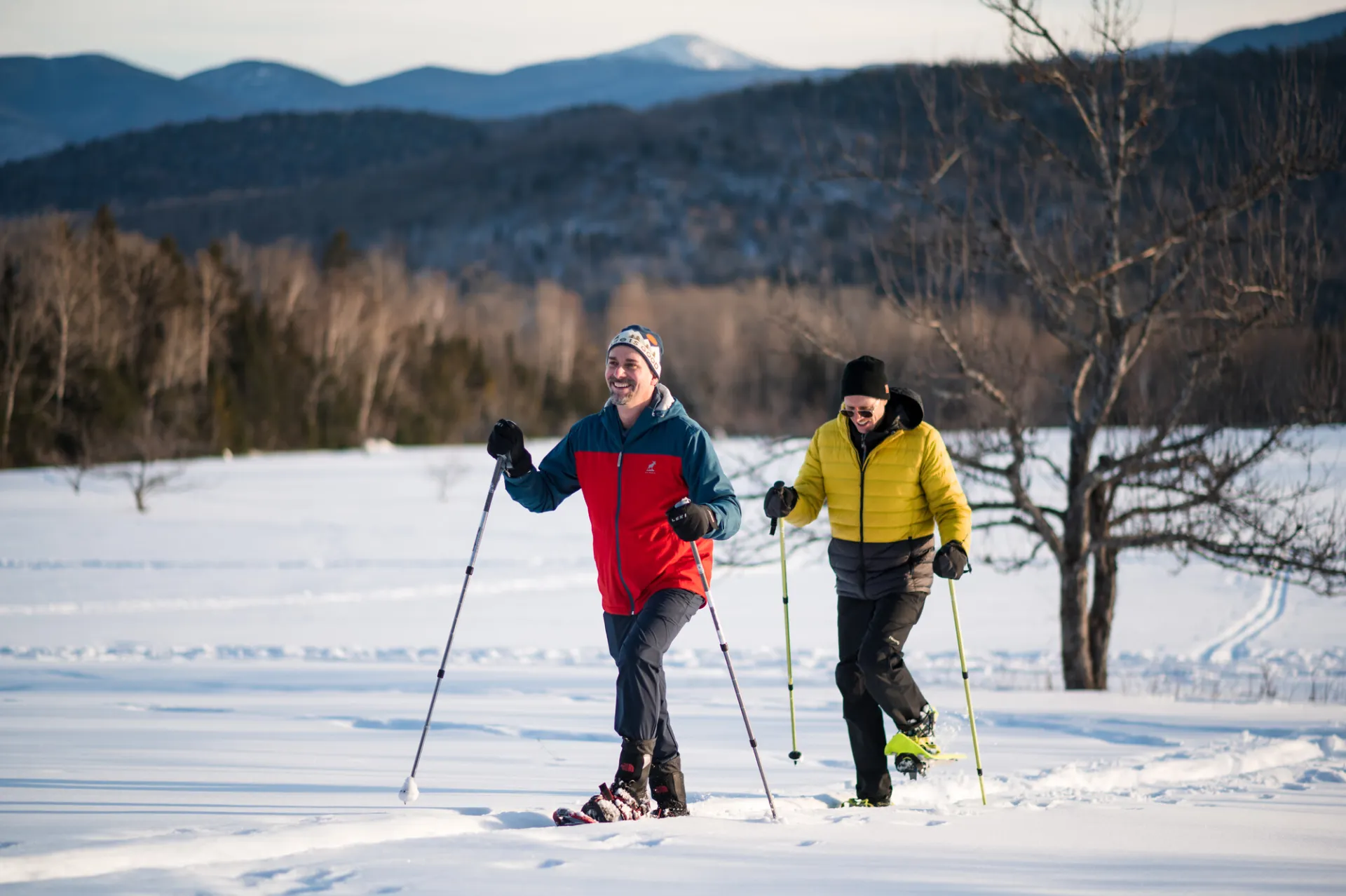 Snowshoeing in Lake Placid.