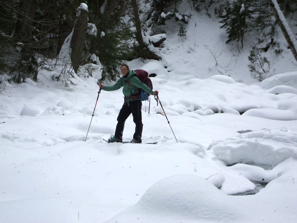Take care with any brook crossing, but especially in the winter.
