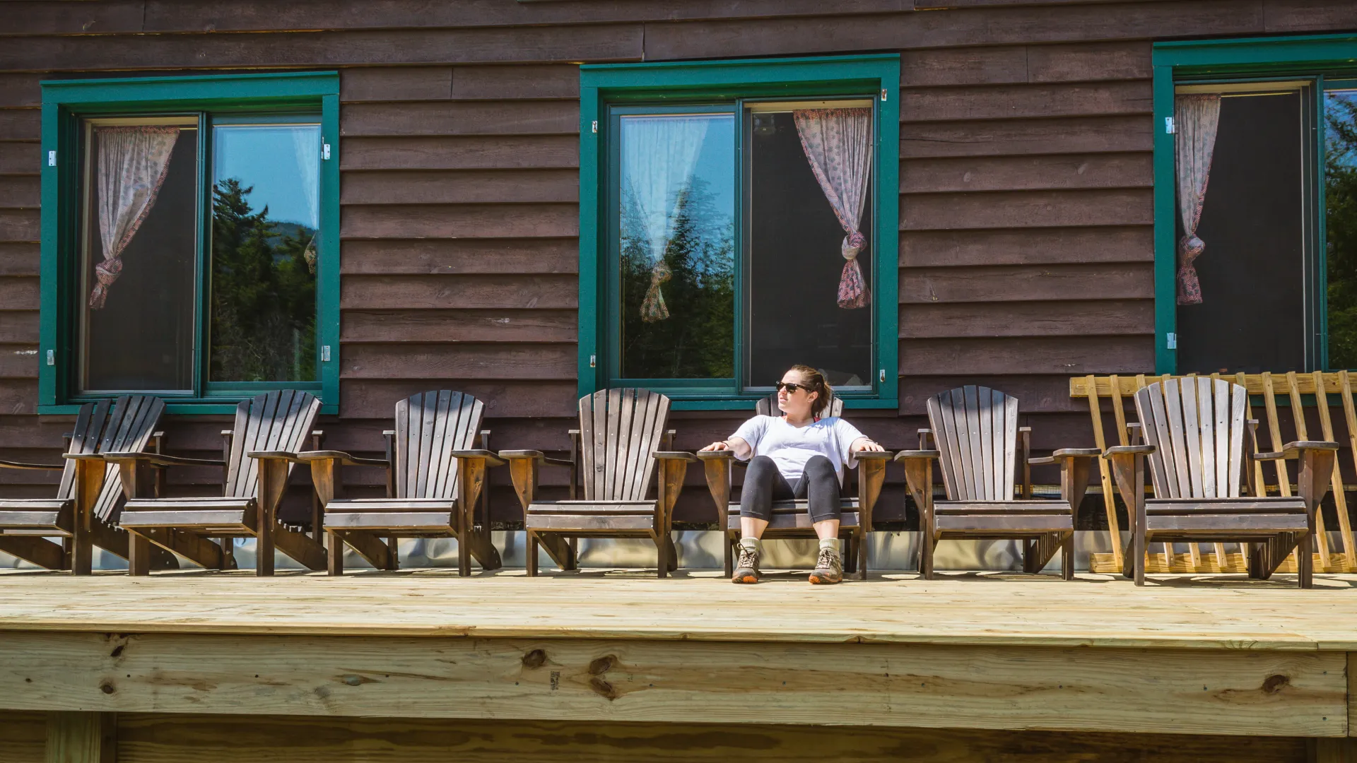 Someone sitting on the porch at JBL