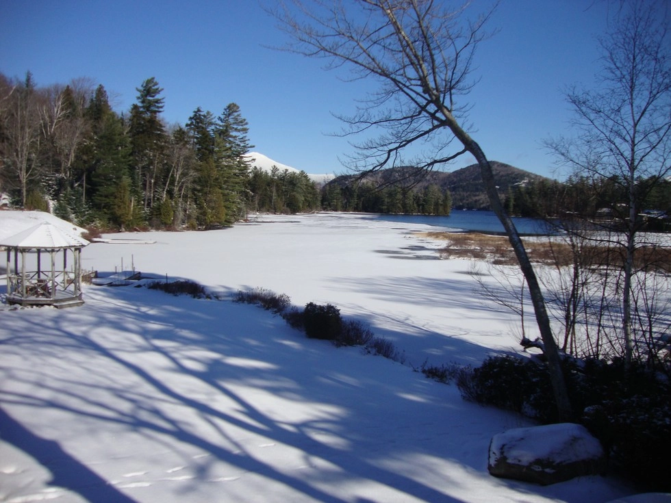 Snowy views of the mountains.