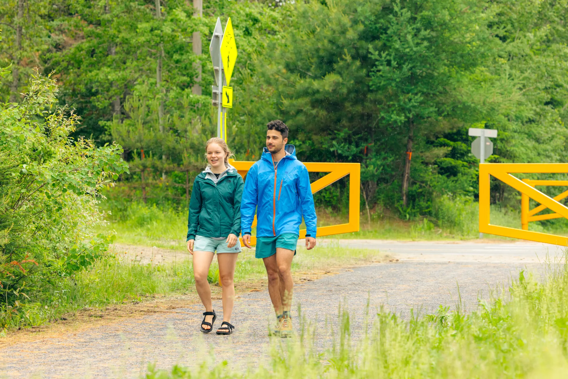 Walking on the Adirondack Rail Trail in Lake Placid.