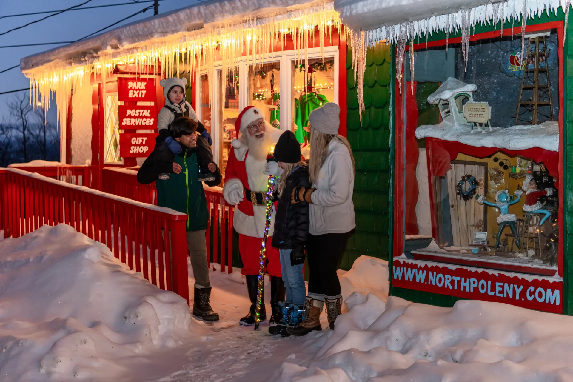 Village of Lights family with Santa