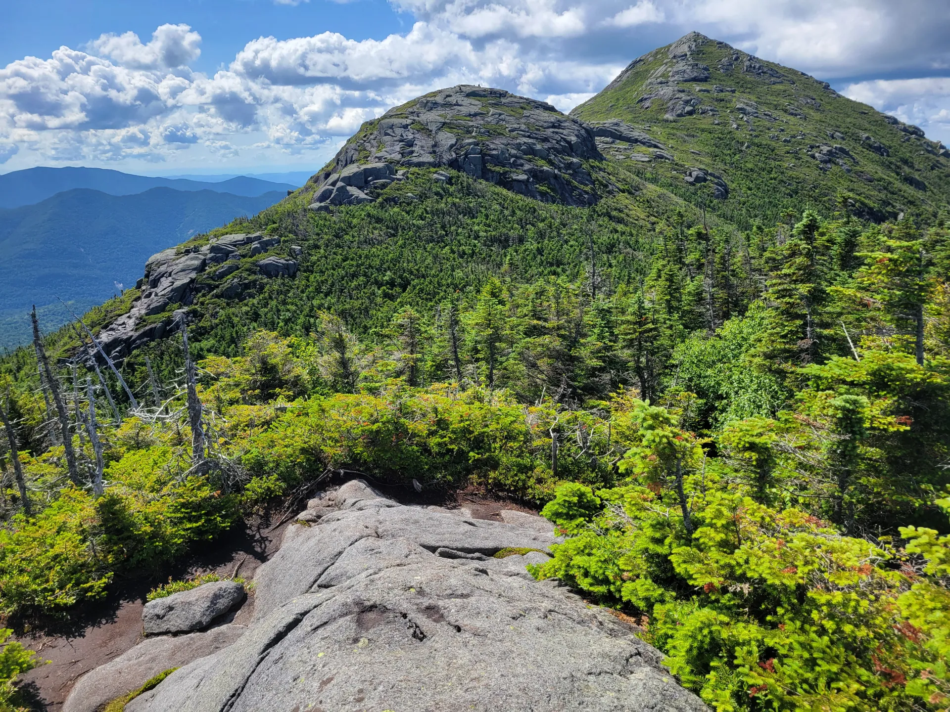 Two large rocky summits