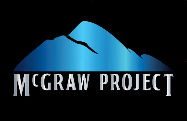 Mcgraw Project logo: a stylized blue mountain range above the company name in silver lettering.