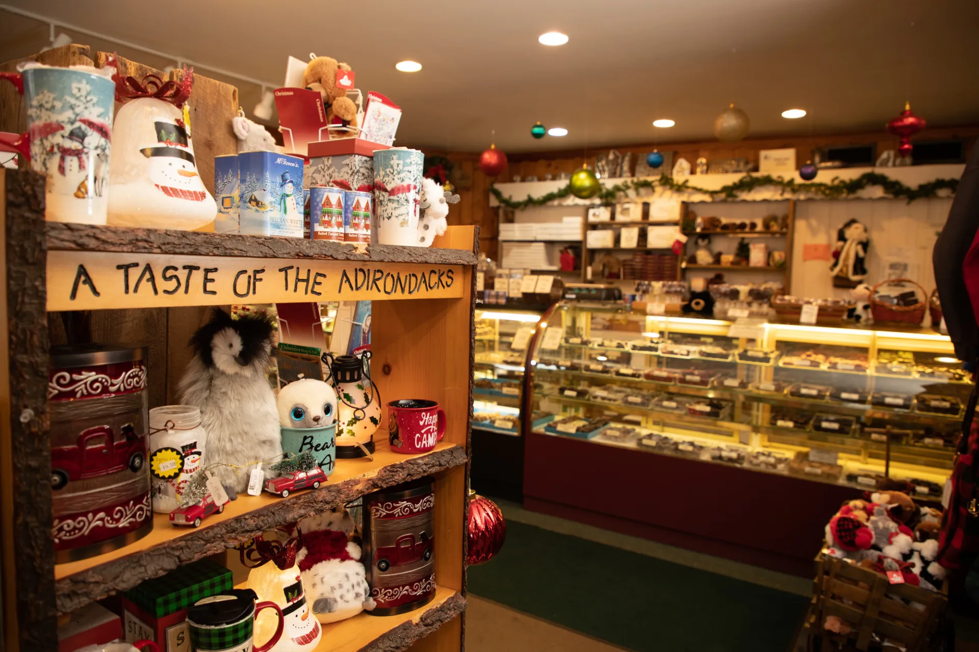 A local convenience store in the Adirondacks with baked goods and items for purchase.