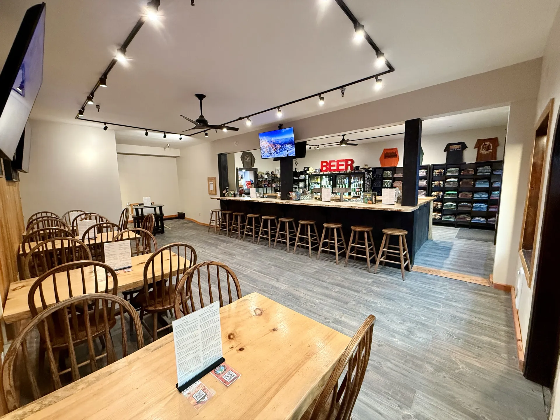 Dining area at the Raquette River Brewing Taproom