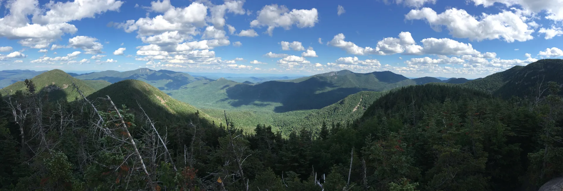 The Adirondack vista revealed from the summit of Upper Wolfjaw Mountain.
