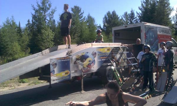 Luge practice in Lake Placid