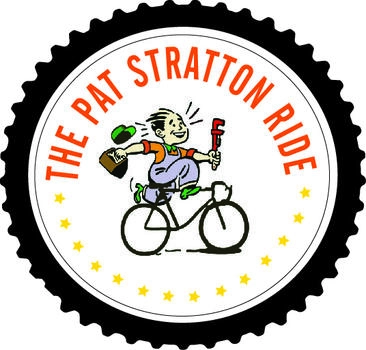 cartoon boy on a bicycle holding a wrench and toolbox