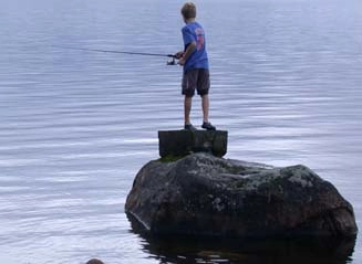 Boy fishing