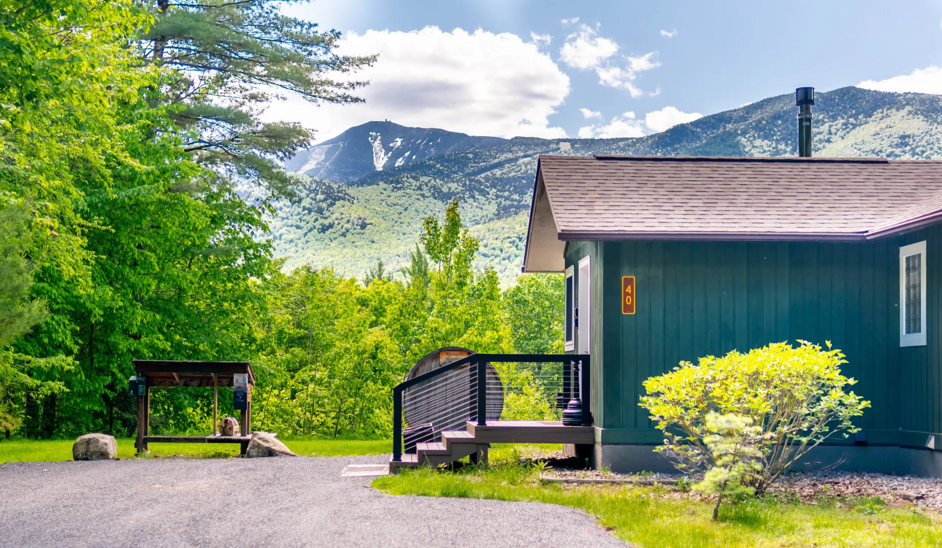 Exterior of Chalet with Whiteface in the distance