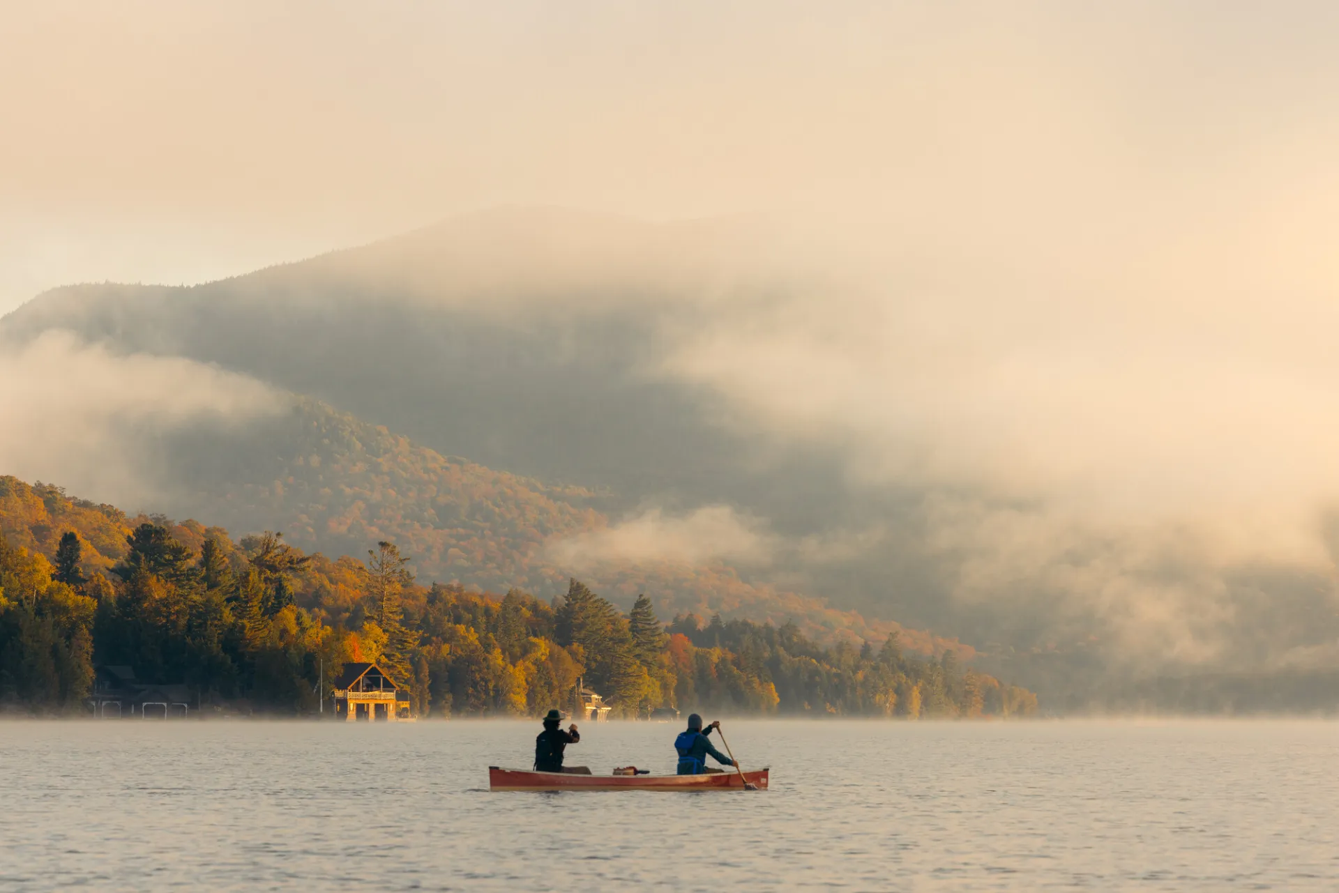 Late fall in Lake Placid paddling.