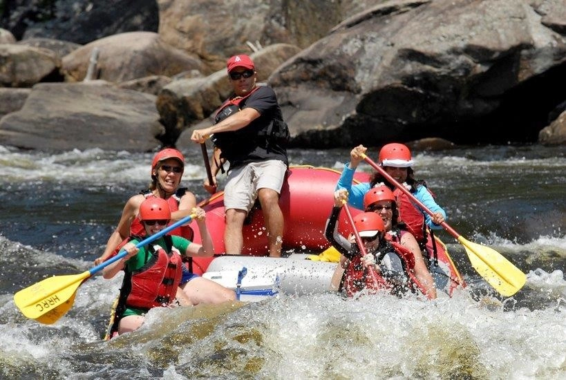 Family paddles and smiles through the rapids