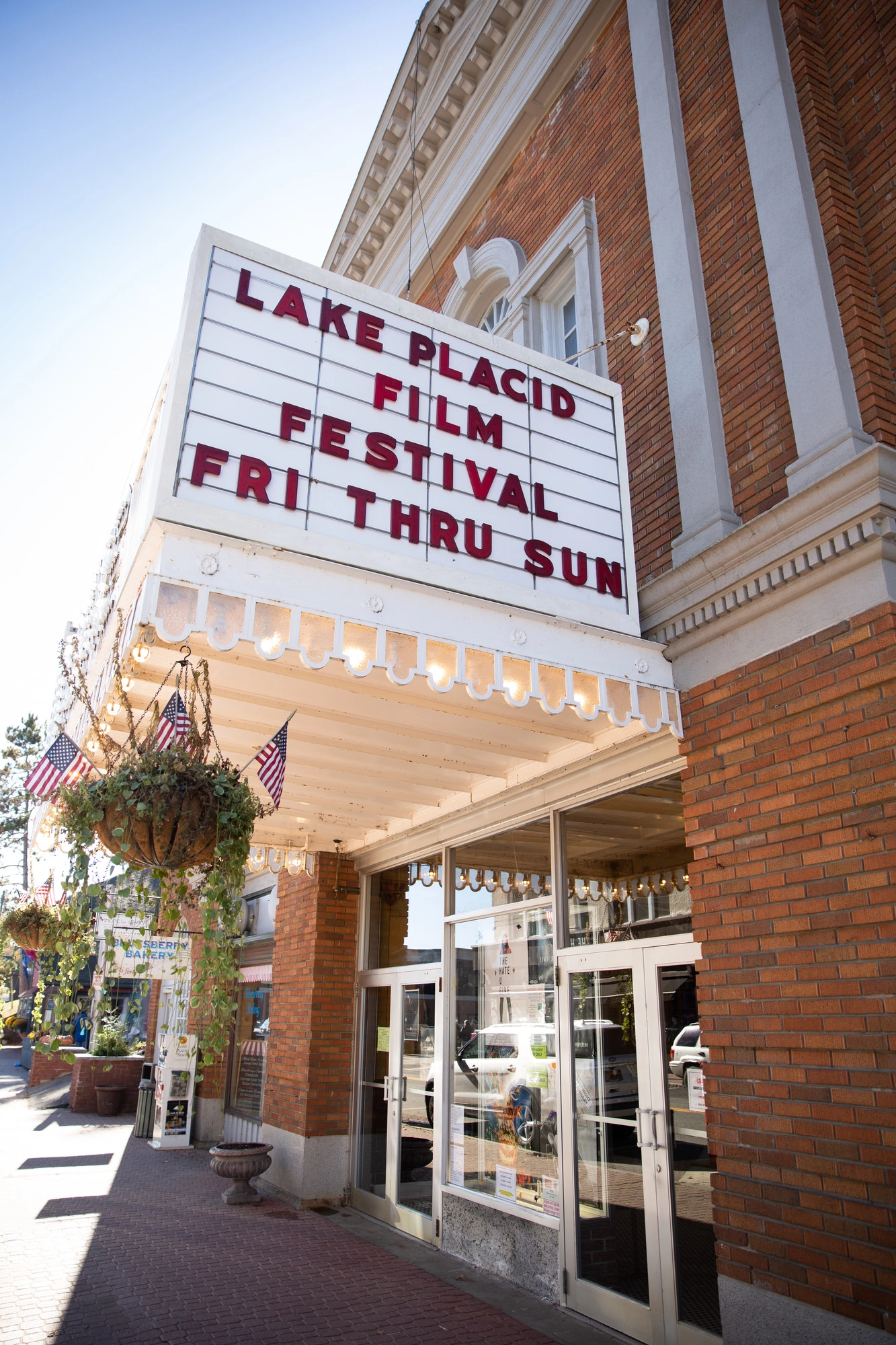 Signage for the Lake Placid Film Festival.