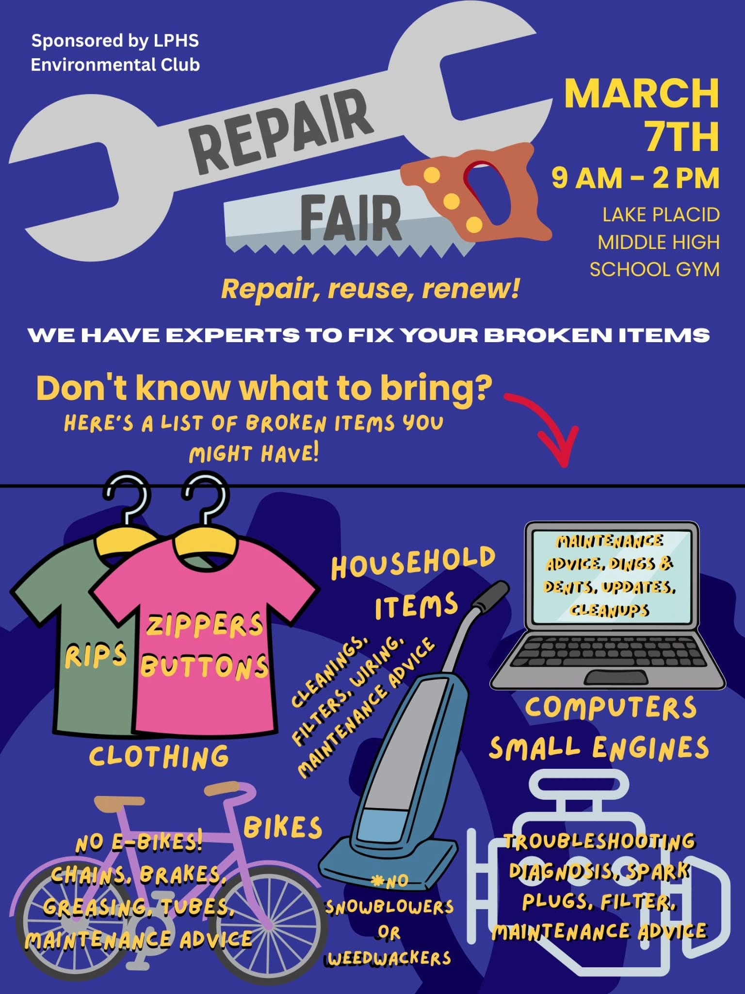 Flyer for the Repair Fair.