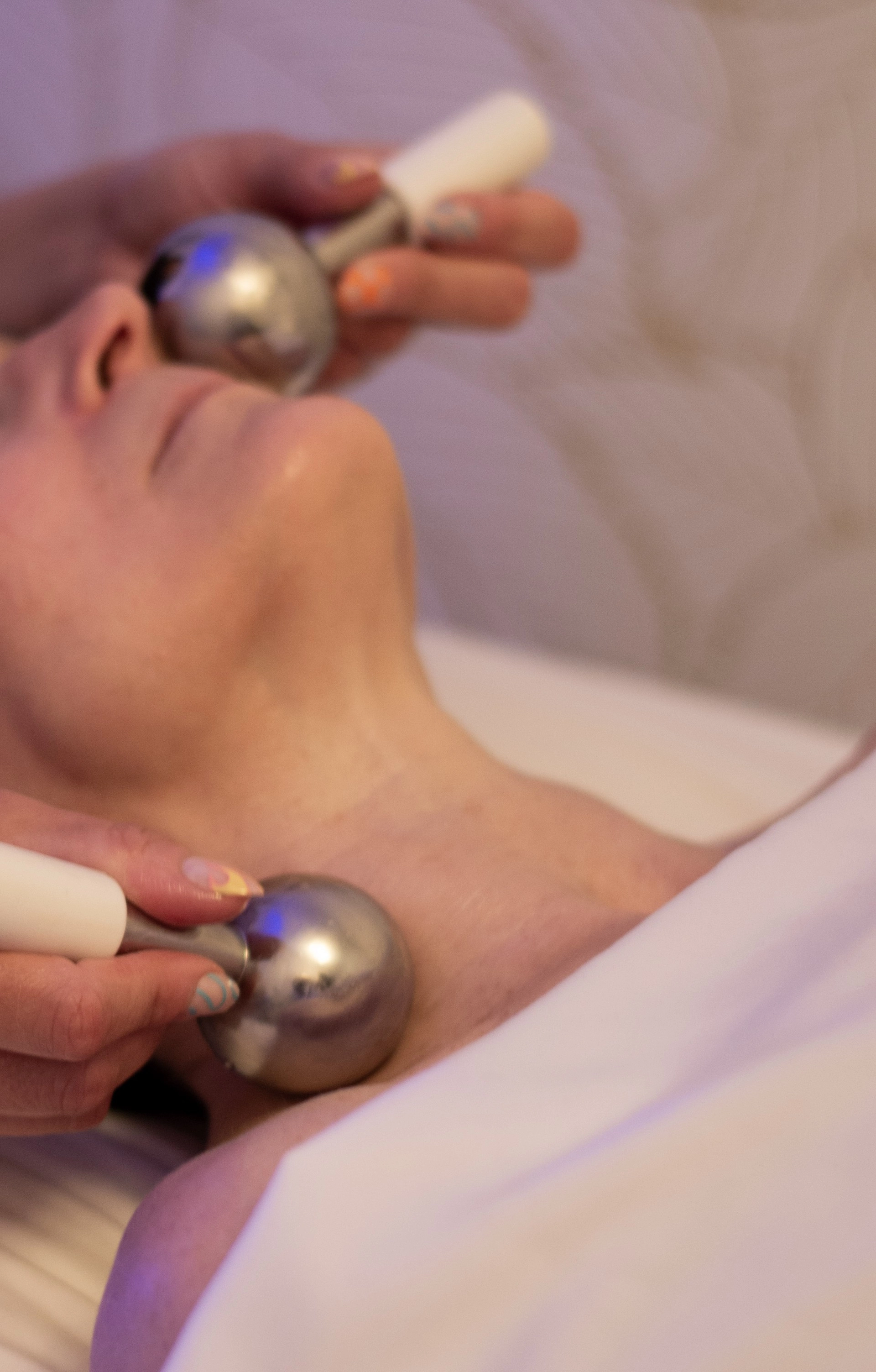 A globe facial massage at Healing Elements.