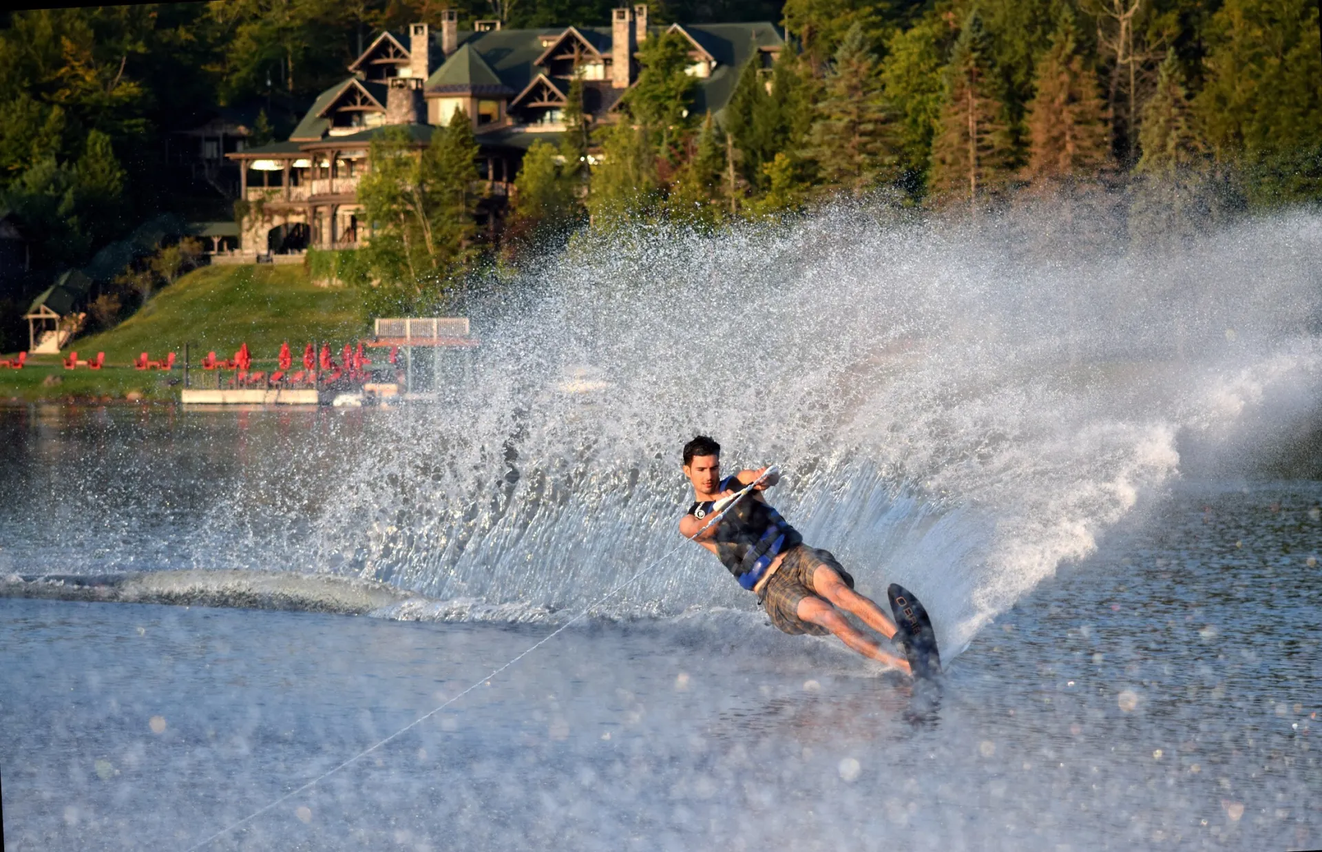 Slalom Skier roostertails.